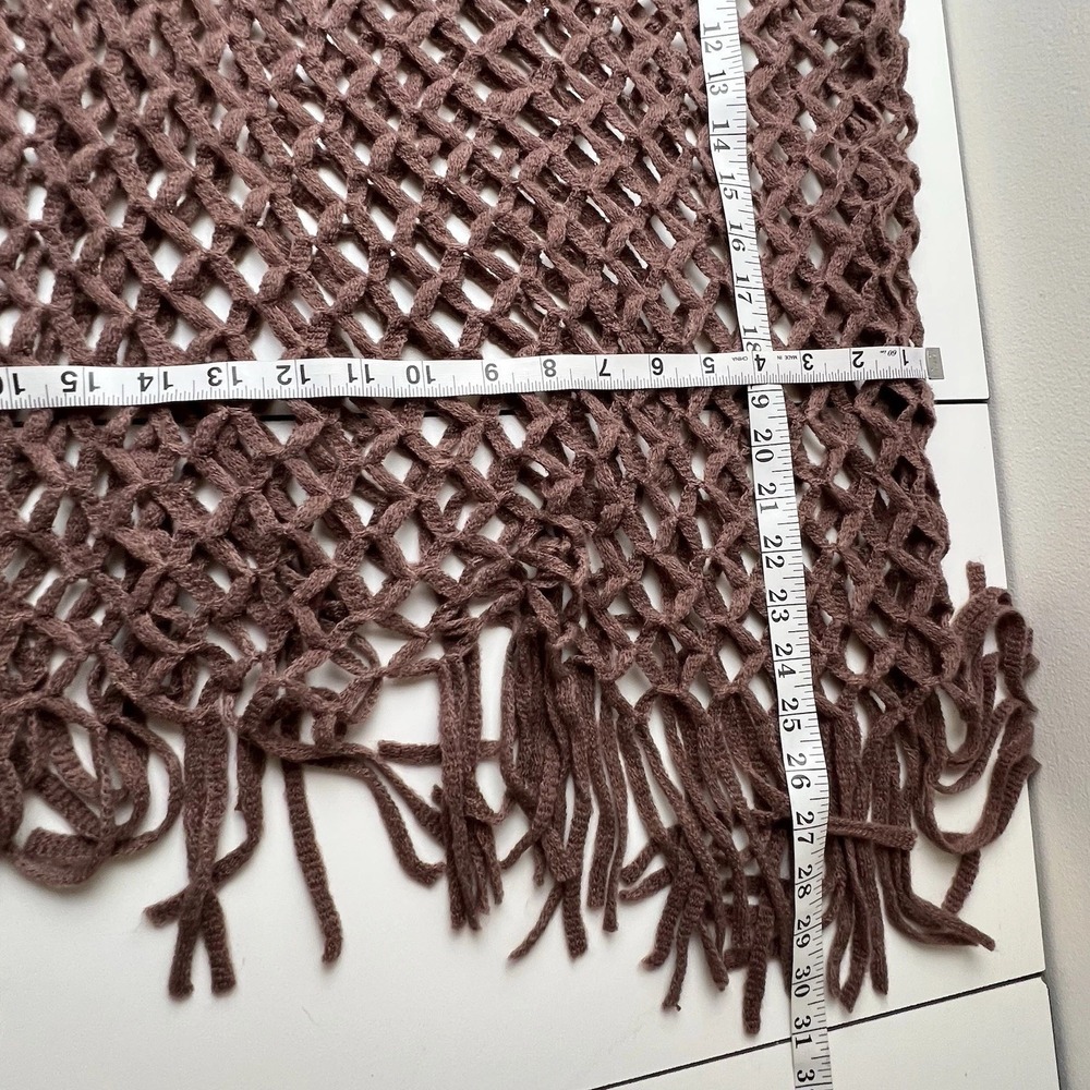 BROWN SCARF COWL INFINITY DIAMOND PATTERN SOFT - Picture 8 of 8